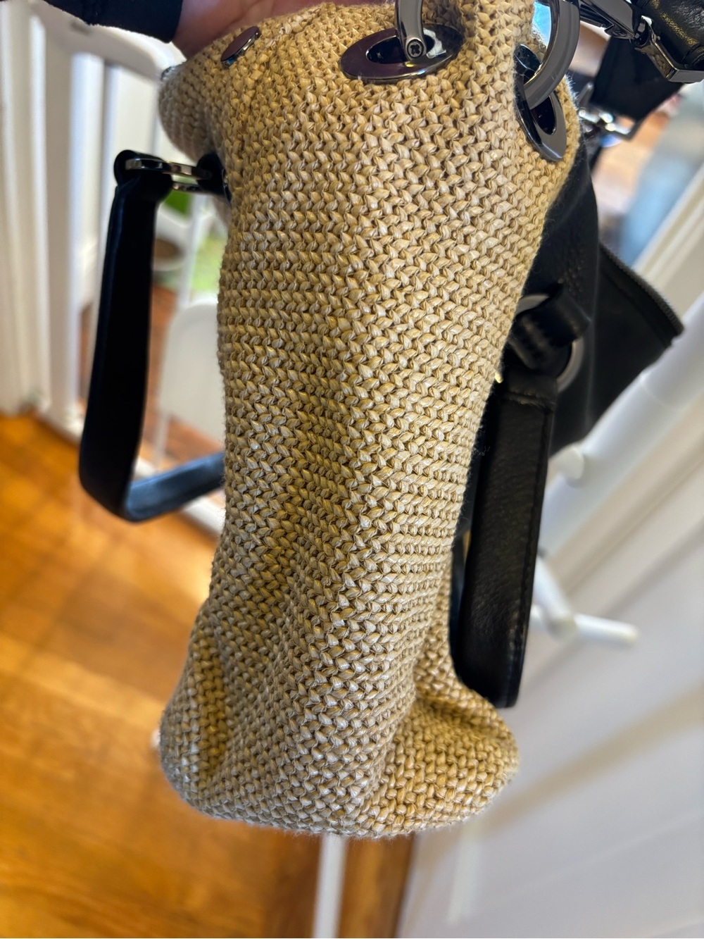 Hammitt Daniel Medium Satchel — Chaparral Raffia / Gunmetal - Picture 7 of 10